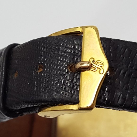 18kt Yellow Gold Franklin Mint Royal Crest Tank Leather Band Men's Watch 24mm - Picture 11 of 11